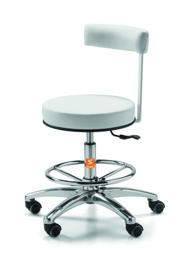 Taboret roboczy X z oparciem